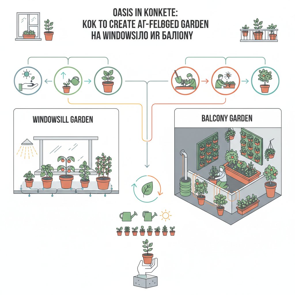 Оаза в бетоні: як створити повноцінний сад на підвіконні чи балконі