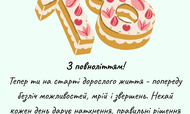 привітання з 18-річчям своїми словами