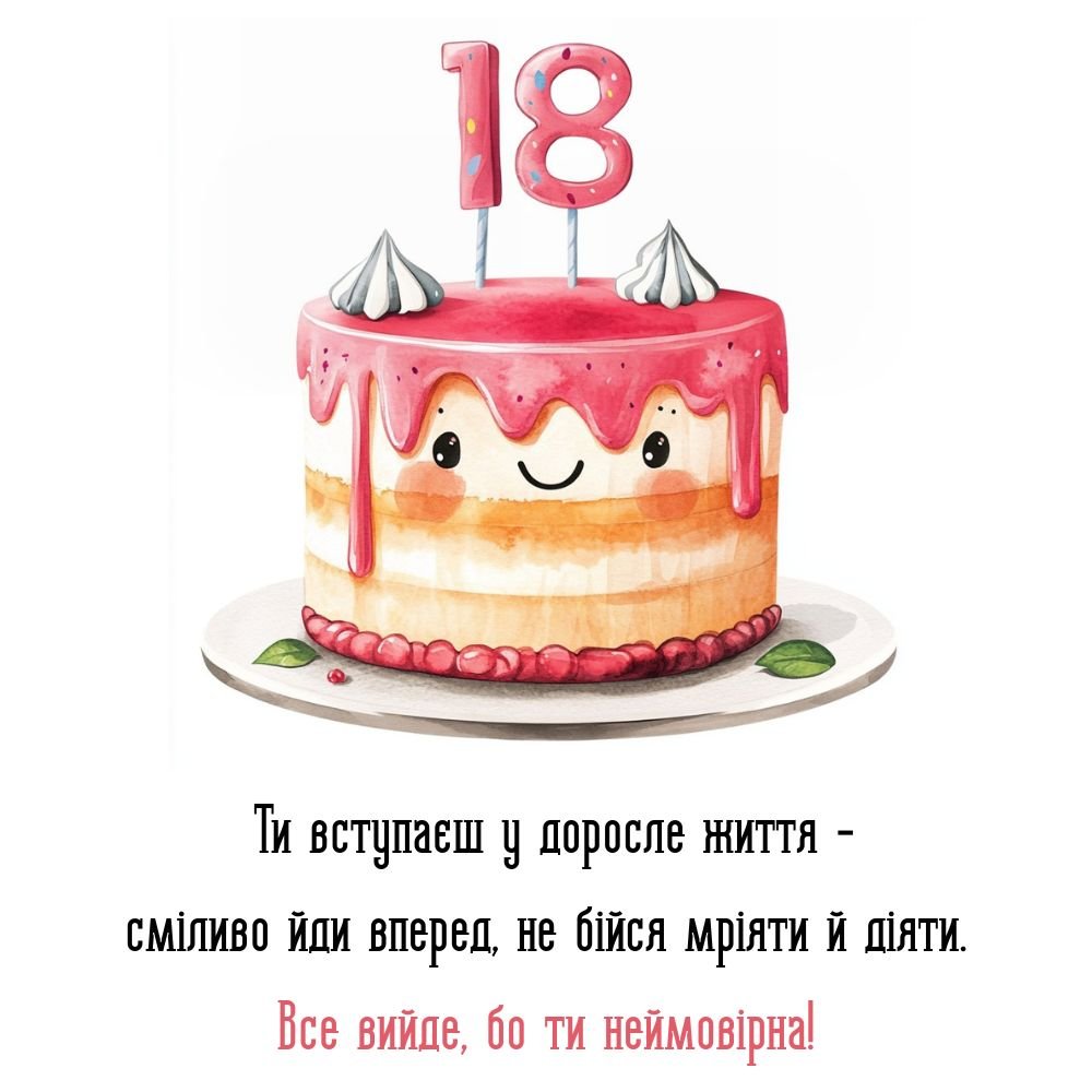 привітання з 18-річчям своїми словами