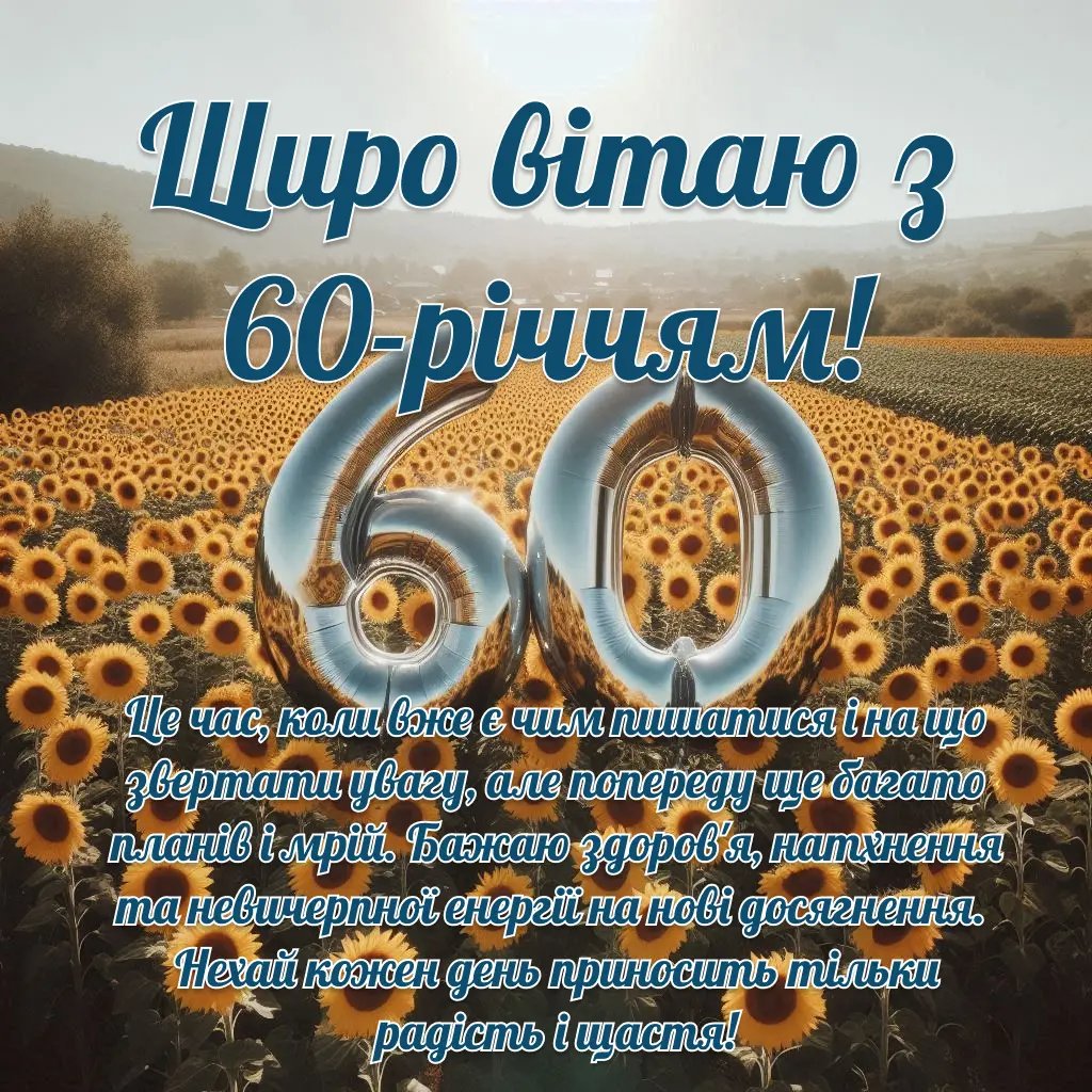 привітання з 60-річчям своїми словами