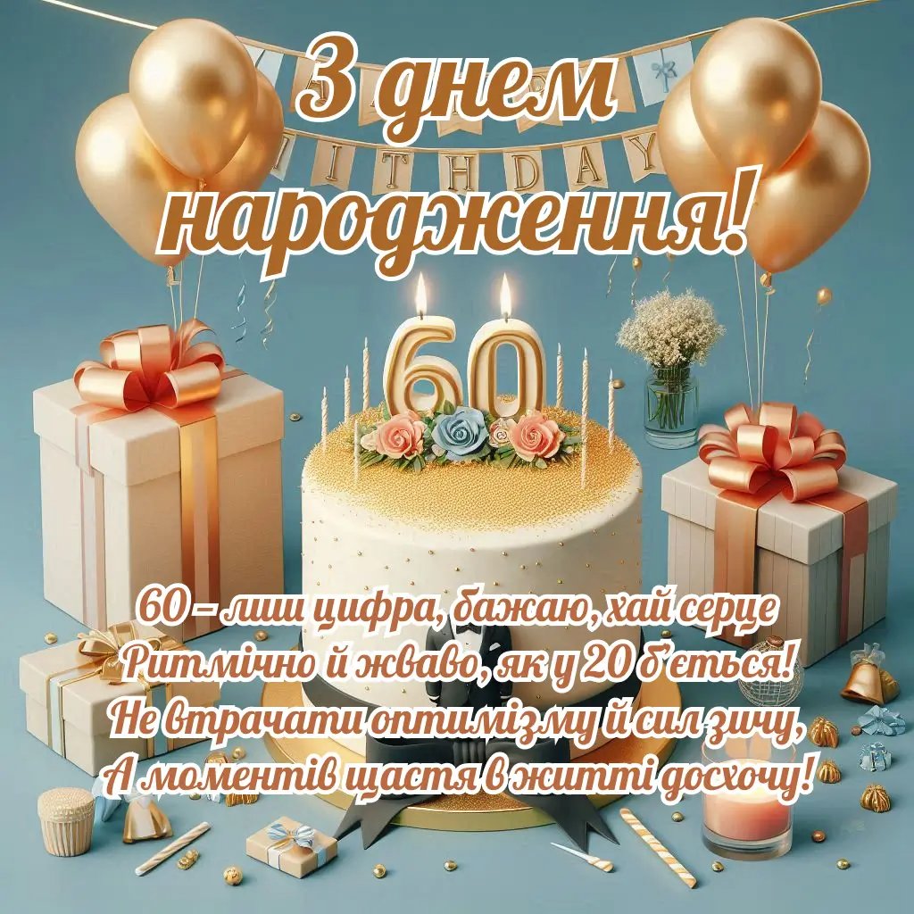 привітання з 60-річчям своїми словами