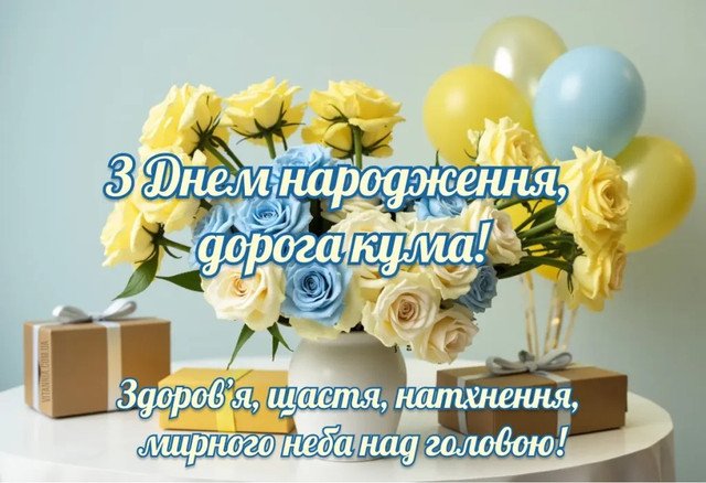 сучасне привітання з днем народження кумі