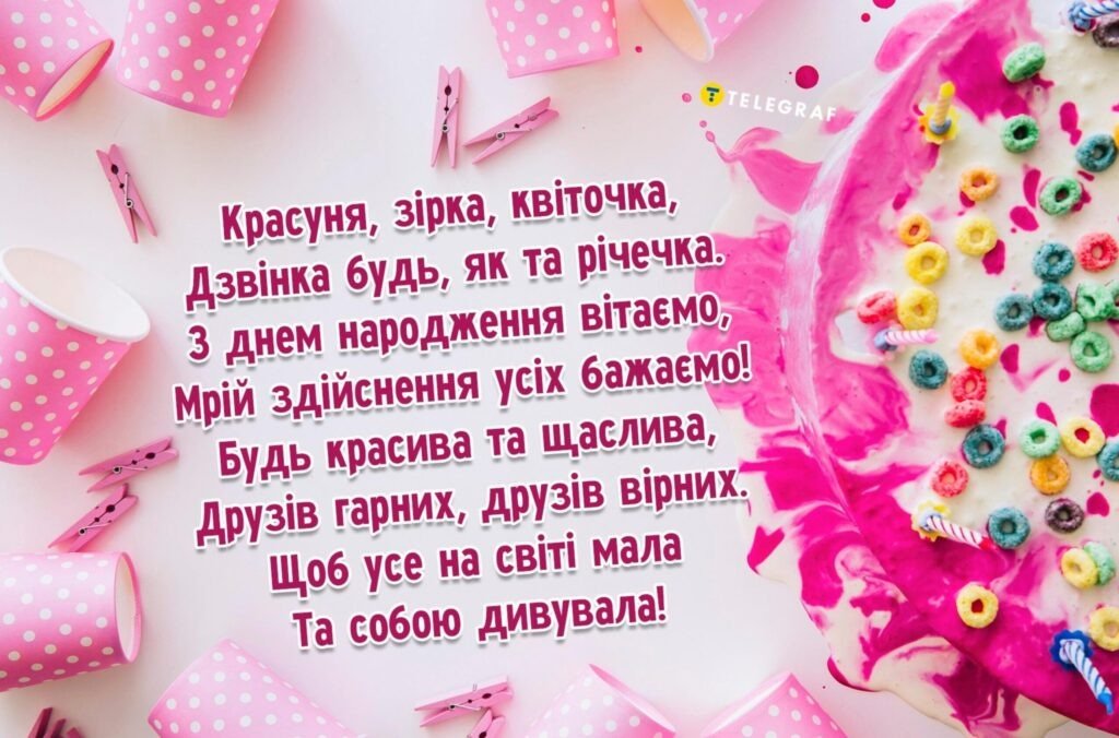 з днем народження дівчинці підлітку