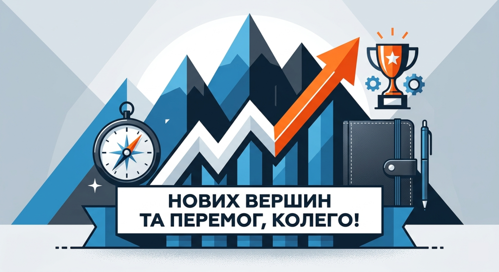 Солідне та впевнене привітання колезі чоловіку з днем народження прозою з графіком успіху.